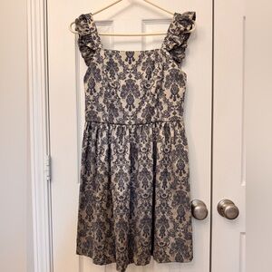 Altar'd State Blue and Shiny Tan Patterned Garment